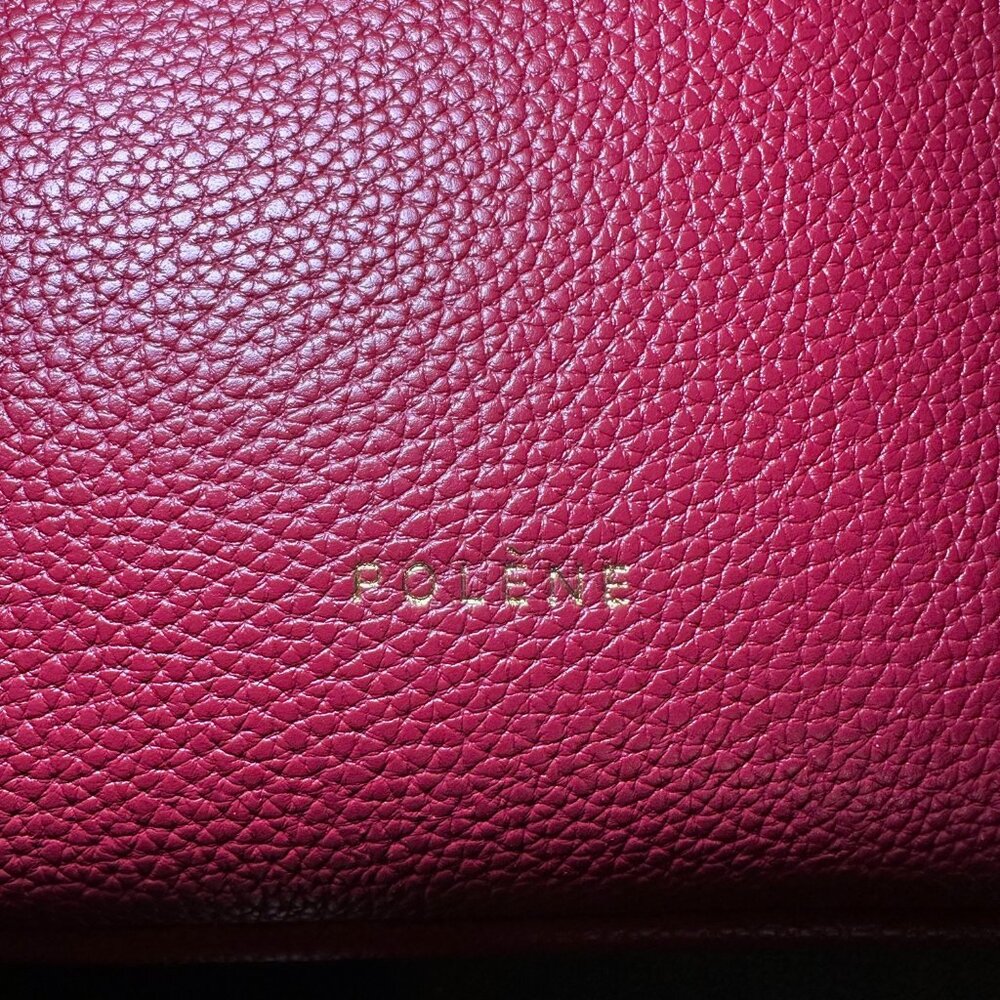 Designer-Inspired (Polene Paris Cabas). Genuine Leather Red Tote Bag - Picture 9 of 10